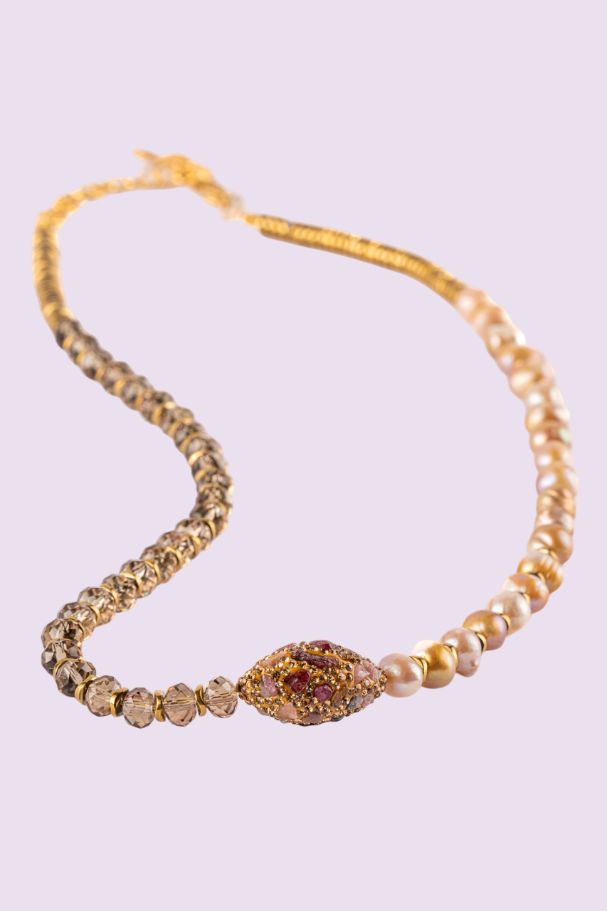 golden mosaic necklace