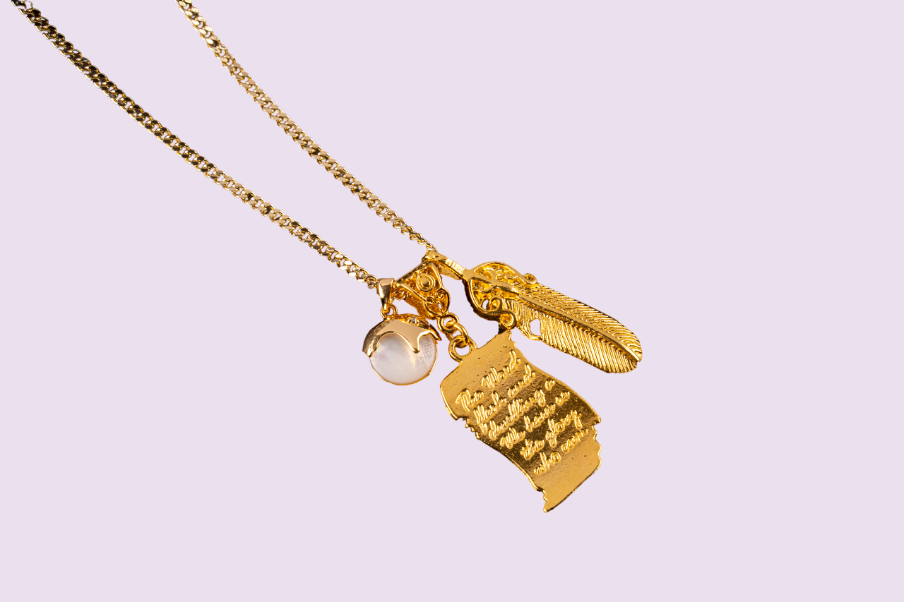the golden poetry necklace