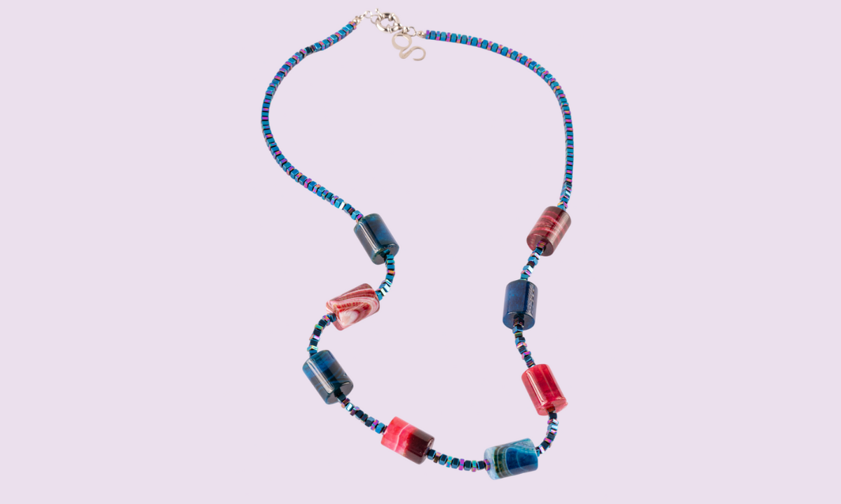 geo agate necklace