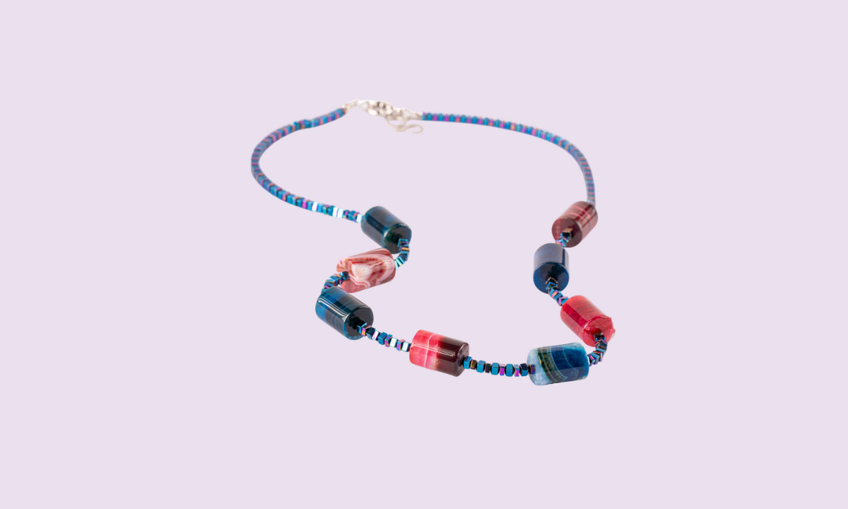 geo agate necklace