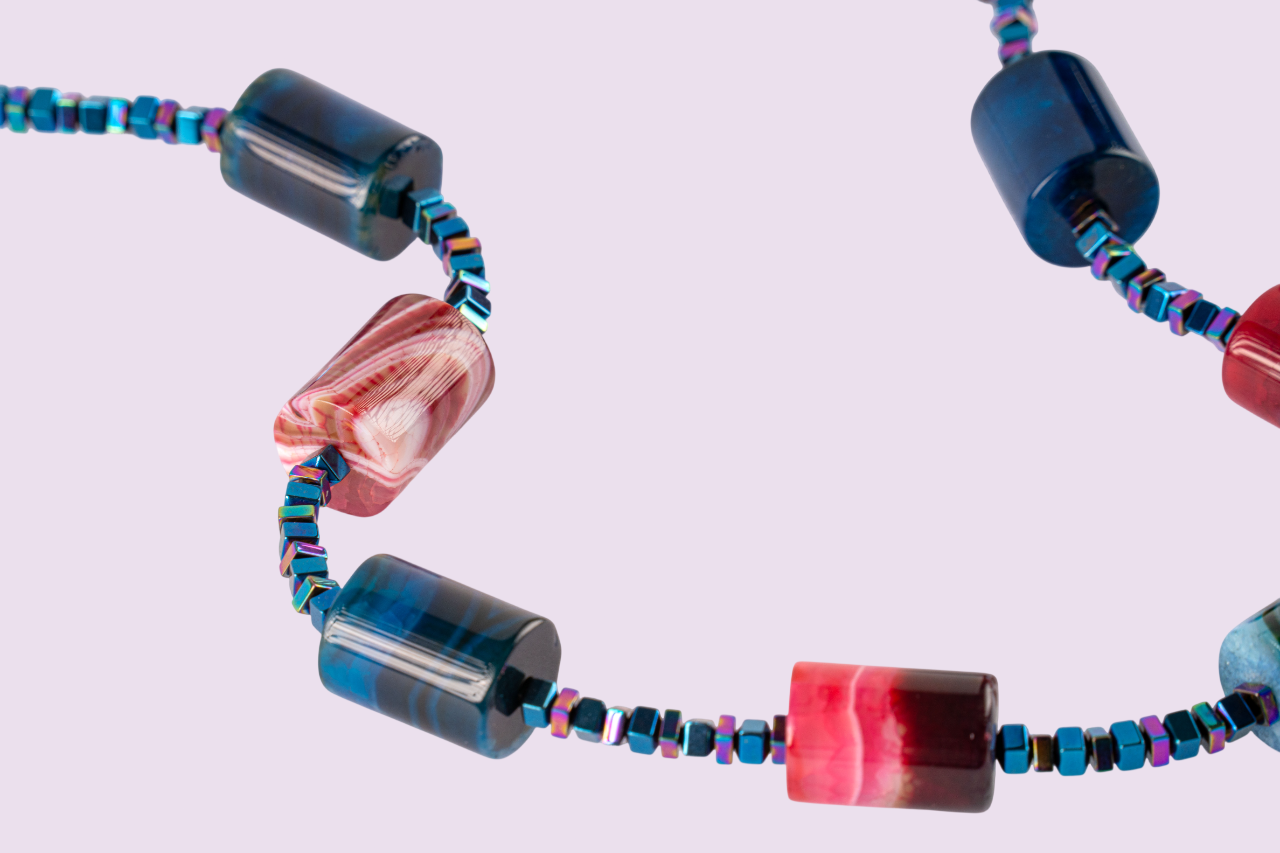 geo agate necklace