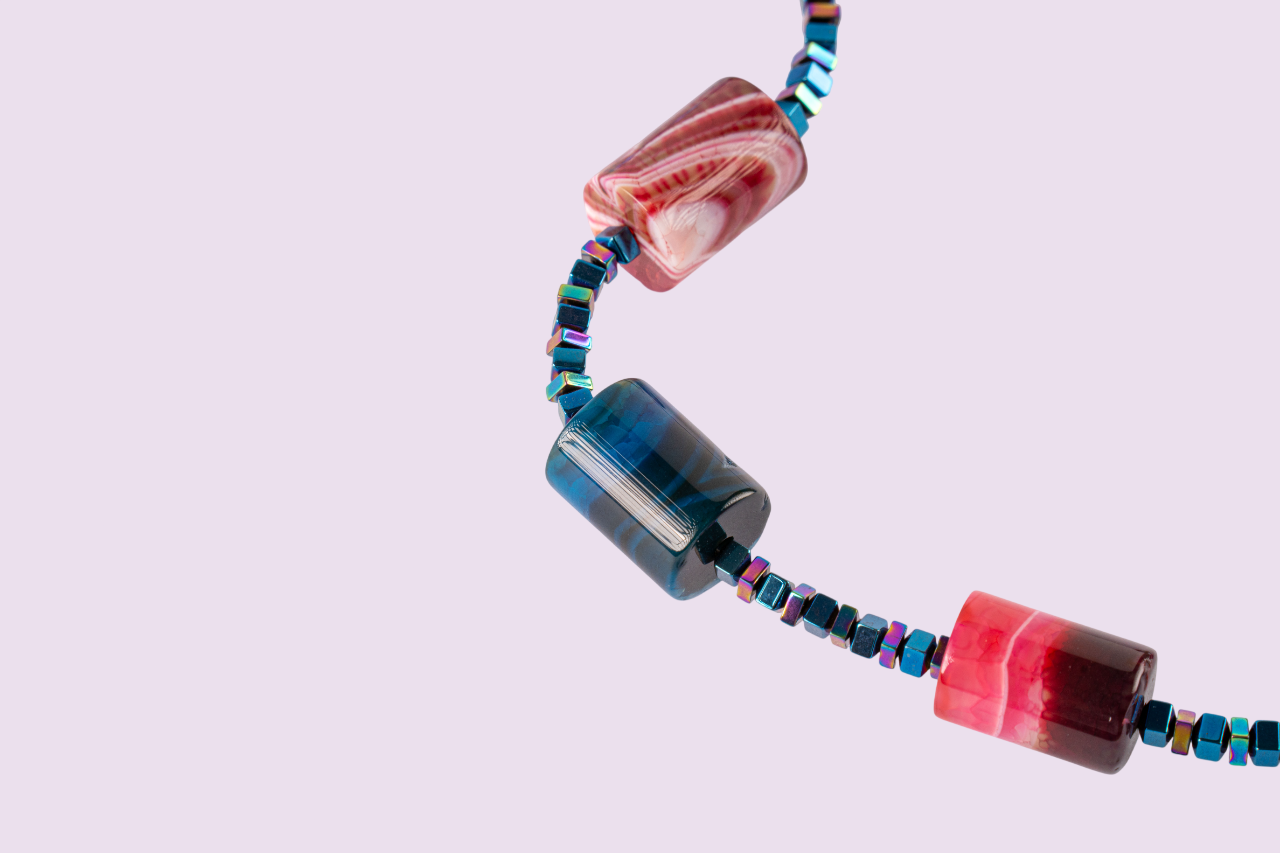 geo agate necklace